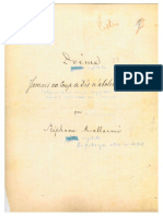 MALLARMÉ [1897] Un coup de dès (manuscrito)