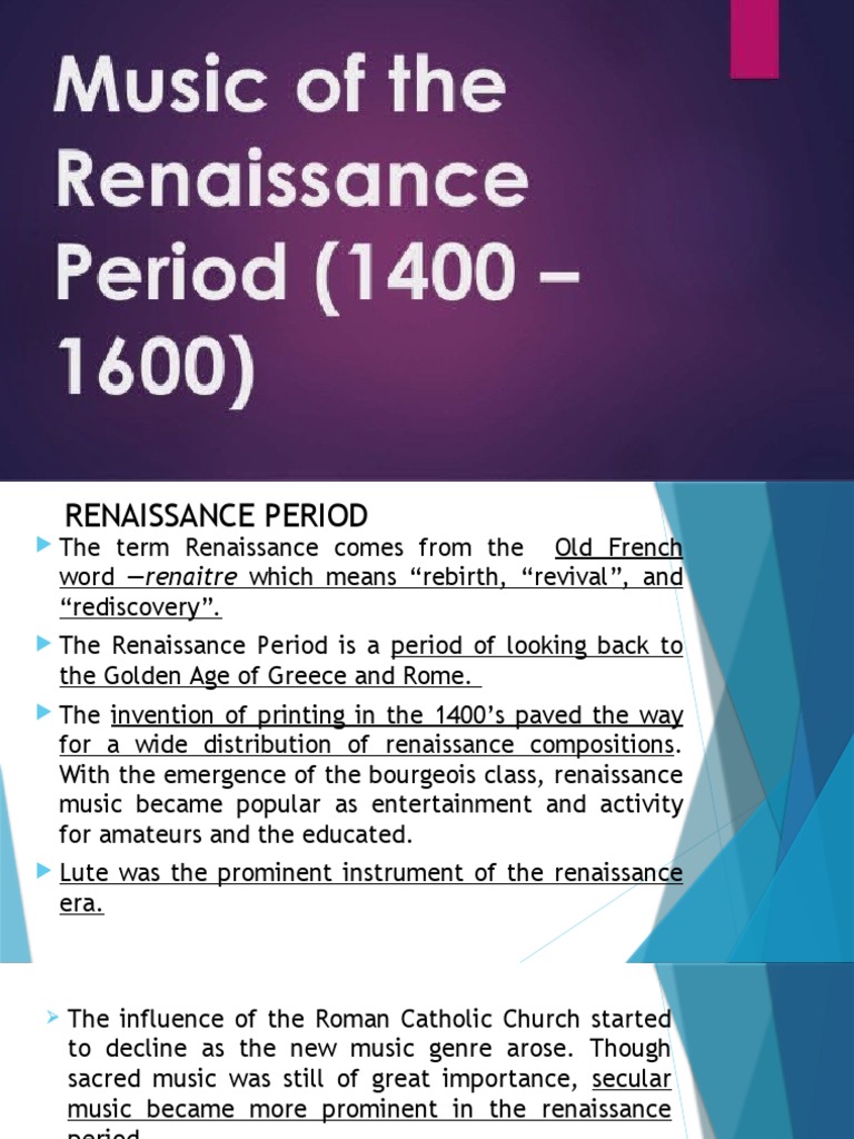 Music of Renaissance PDF Choir Renaissance