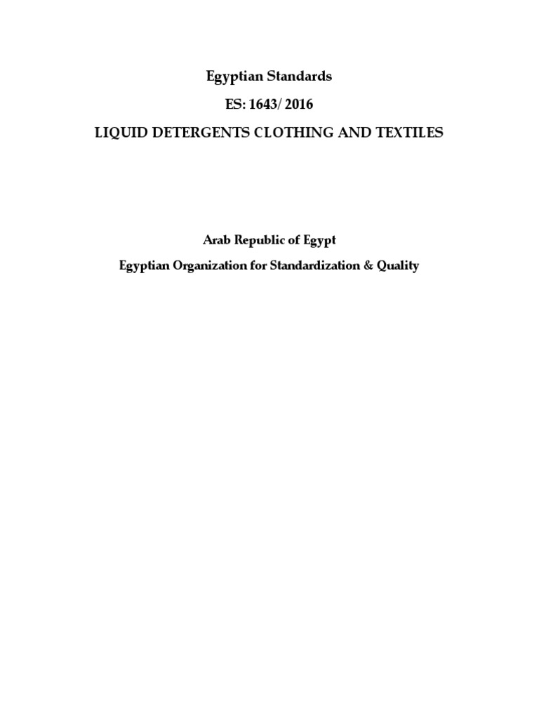 ES 1643 2016 EN Liquid Detergents Clothing and Textiles PDF Solubility Ethanol