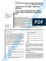 NBR 5832 - Implantes Para Cirurgia - Materiais Metalicos - Parte 8 Liga Conformada de Cobalto-niq