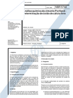 NBR 5748 - Analise Quimica de Cimento Portland - Determinacao de Oxido de Calcio Livre