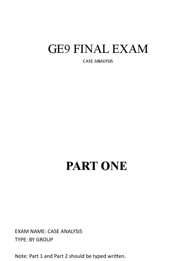 Ge9 Final Exam Instructions Pdf Morality Test Assessment