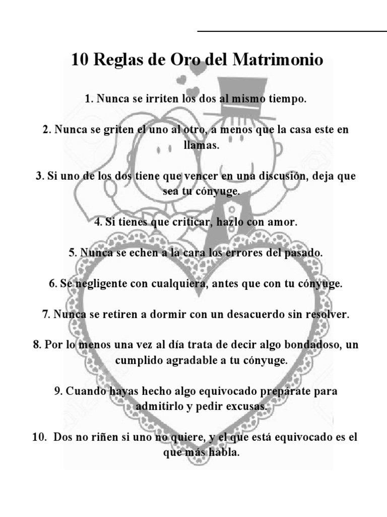 10 Reglas de Oro para El Matrimonio | PDF
