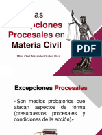 Excepciones procesales en materia civil: clasificación y efectos