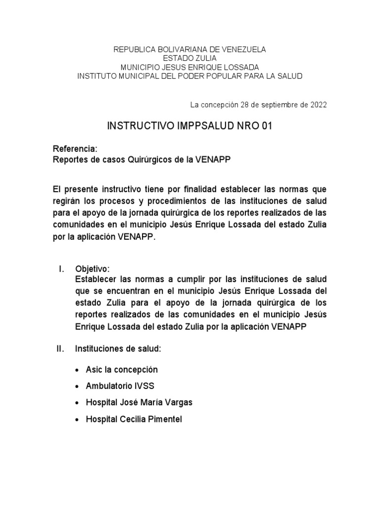 Instructivo Venapp Descargar gratis PDF Cirugía Hospital
