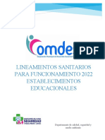 Instrucciones y Lineamientos Sanitarios 2022 EE