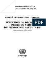 Selección de Decisiones Del Comité de Derechos Humanos Adoptadas Con Arreglo Al Protocolo Facultativo Volumen 1. Frances