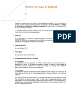Condiciones para El Remate - Remate 28-06-2022 PDF