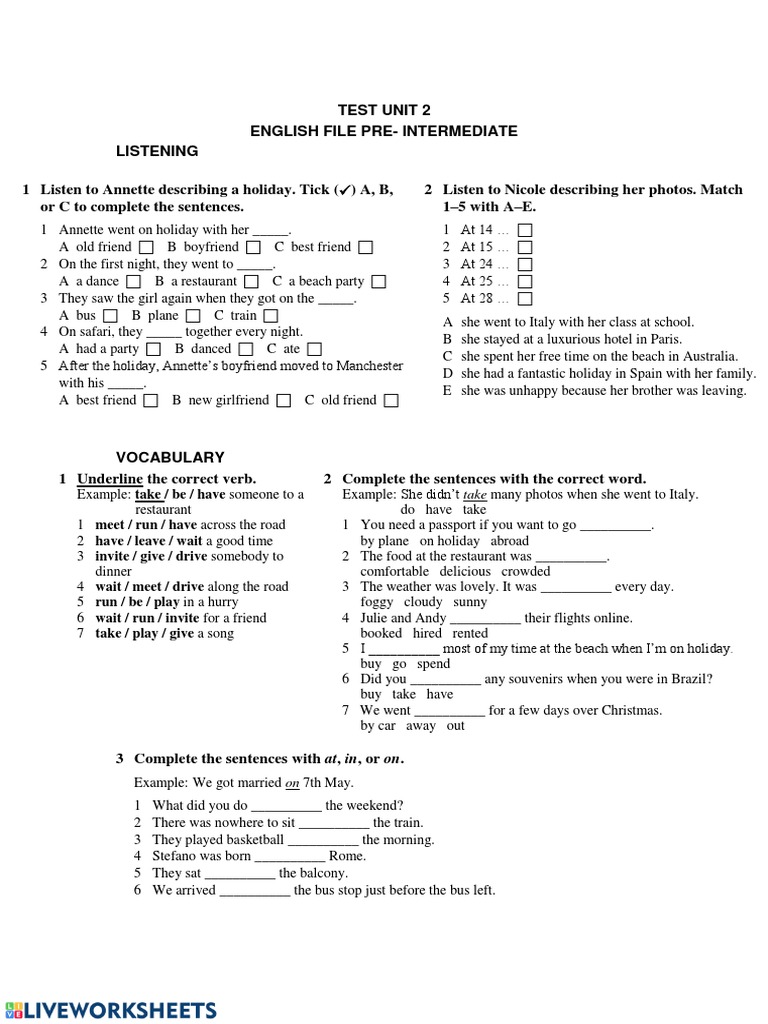Test Second Adults Unit 2 | PDF | Language Arts & Discipline | Art