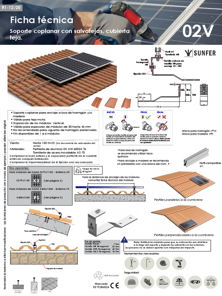 Sunfer TDS 02V Es | PDF | Tornillo | Hormigón