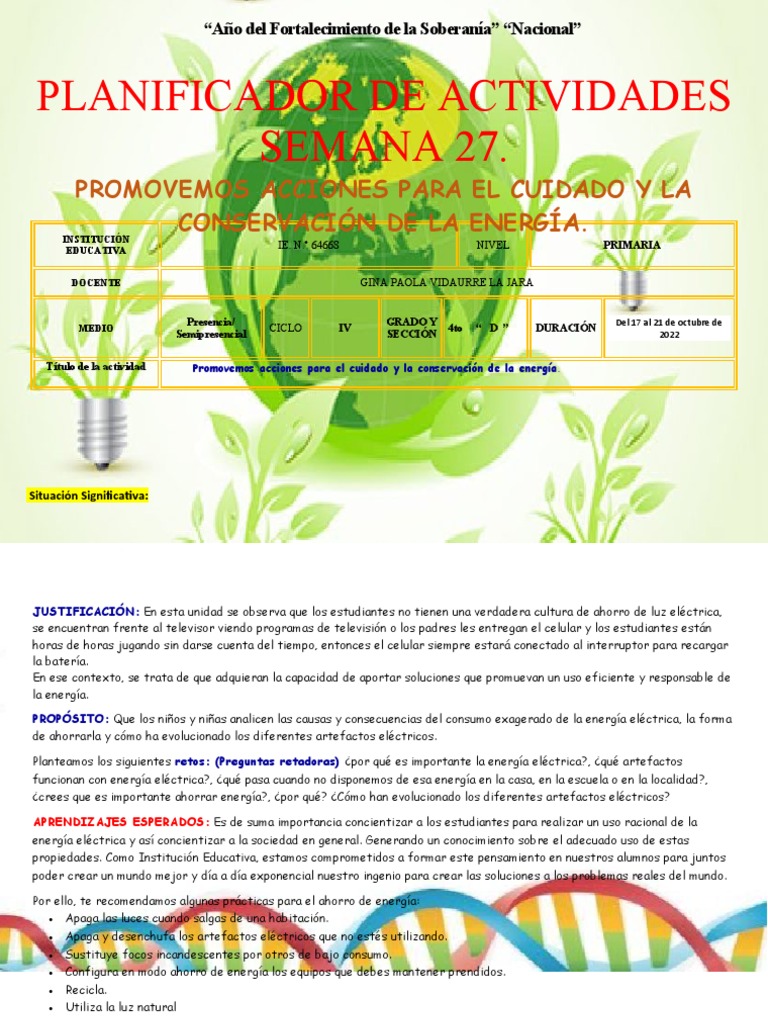 Actividades de Ahorro Energético para 4to Grado | PDF | Lápiz | Información