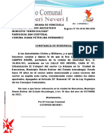 Carta Residencia Cotoperi Neveri 2021