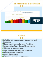 Measurement Evaluation and Assessment