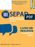 PECMA-UNIFESP-Livro de Resumos Do III SEPAD-2019