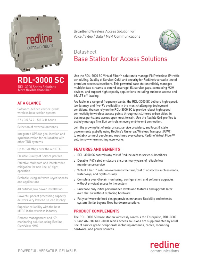 Redline COM DS RDL 3000 SC | PDF | Quality Of Service | Wireless