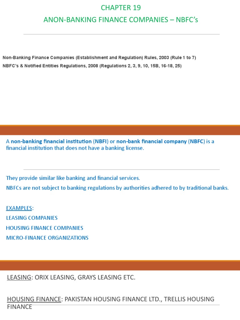 Role Of Non Banking Financial Companies Pdf