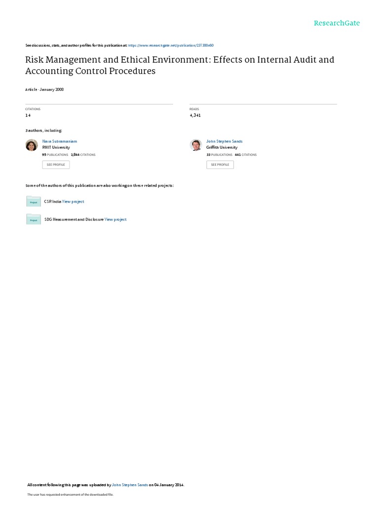 Risk Management's Impact on Internal Audit | PDF | Internal Control ...