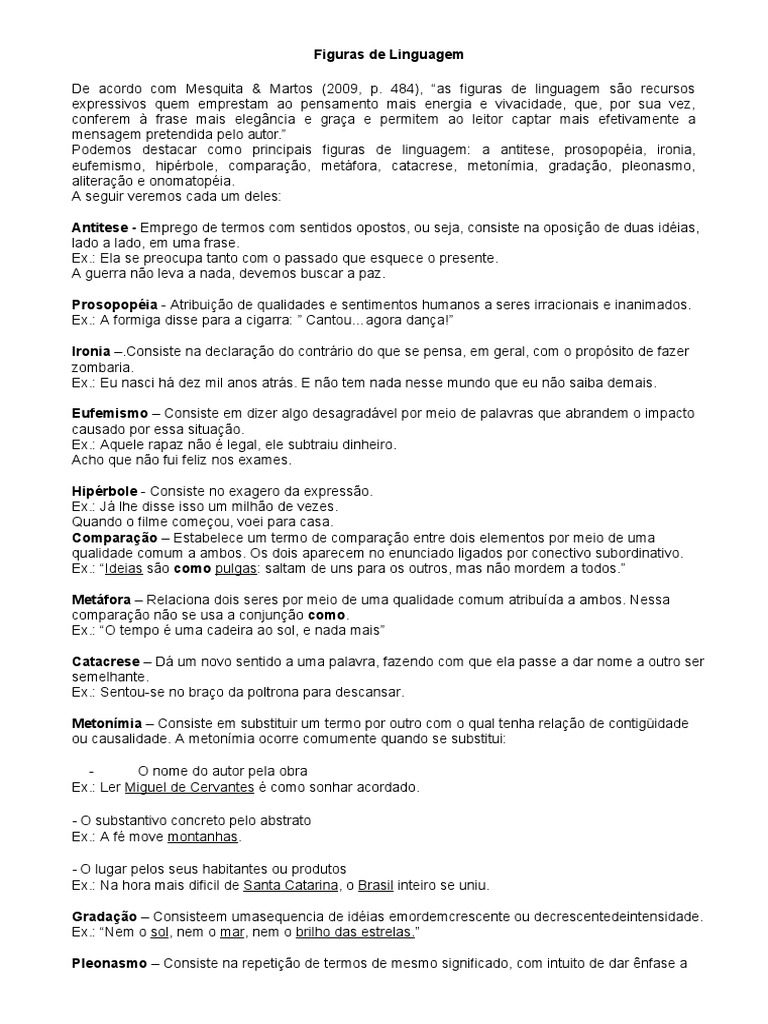 Principais Figuras de Linguagem Explicadas | PDF