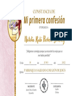 Certificado Primer Confesión