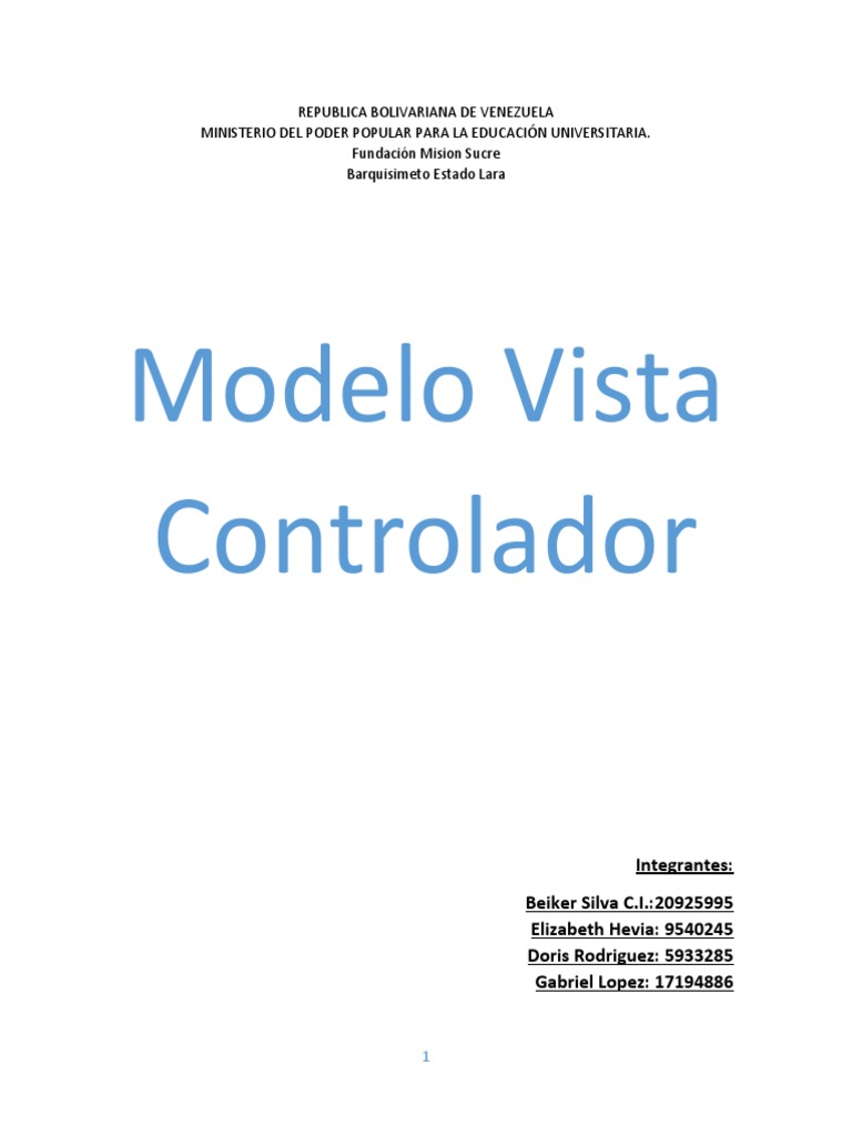 Exposicion MVC | PDF | Modelo – Vista – Controlador | Php