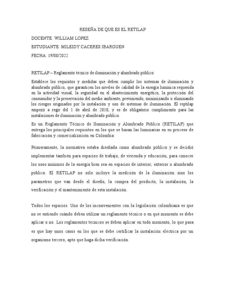 Guía del RETILAP: Normativa de Iluminación | PDF | Encendiendo | Luz de ...