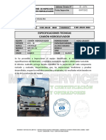 Informe inspección camión hidroelevador