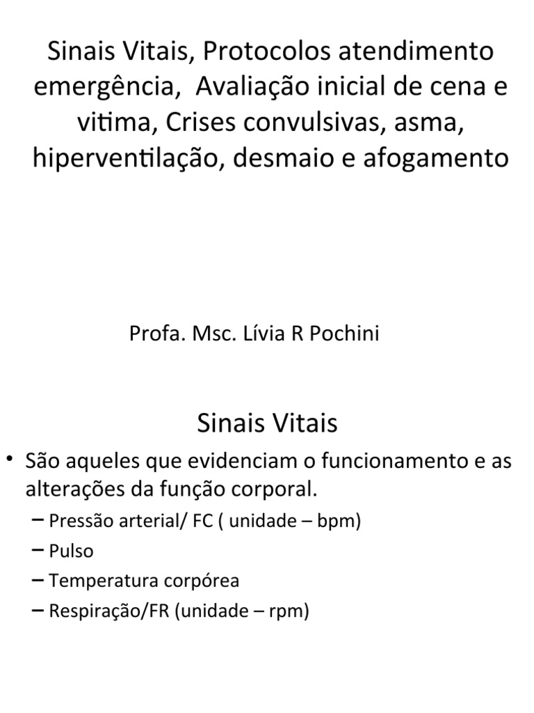 Sinais Vitais em Emergências Médicas | PDF | Danos | Medicina Clínica
