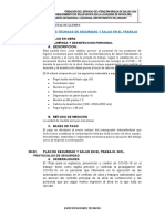 Especificaciones Técnicas de Seguridad y Salud en El Trabajo