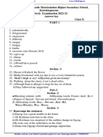 10th English Answer Key To Quarterly Exam 2022 Original Question Paper Namakkal Distrit PDF Download