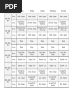 PEA Timetable: October 7, 2025 | PDF