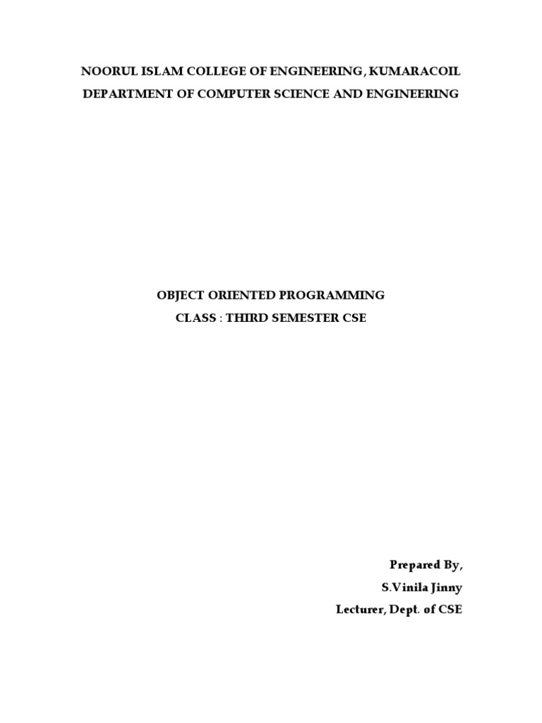 CS1204 Object Oriented Programming | PDF | Constructor (Object Oriented ...