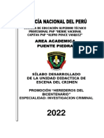 Silabo Desarrollado de La Escena Del Crimen - Eestp PP - 2022