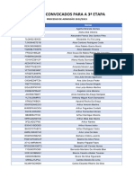 Lista de Convocados para A 3 Etapa: Número de Inscrição Nome