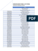 Lista de convocados para 3a etapa processo seleção 2022