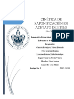 Cinética de Saponificación en Acetato de Etilo