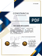 Constancia: Roy David Mita Quispe