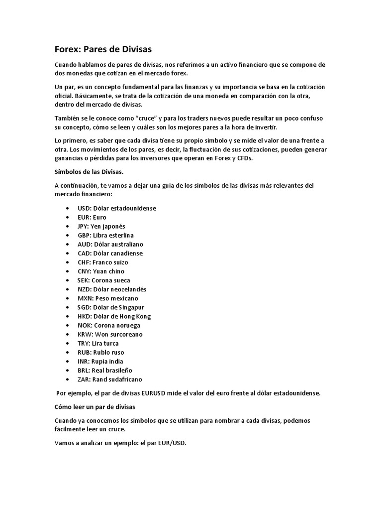 Image Result For Cmo Leer Pares De Divisas Ejemplos Con El Usd Mxn