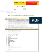 Membrane Transport Processes