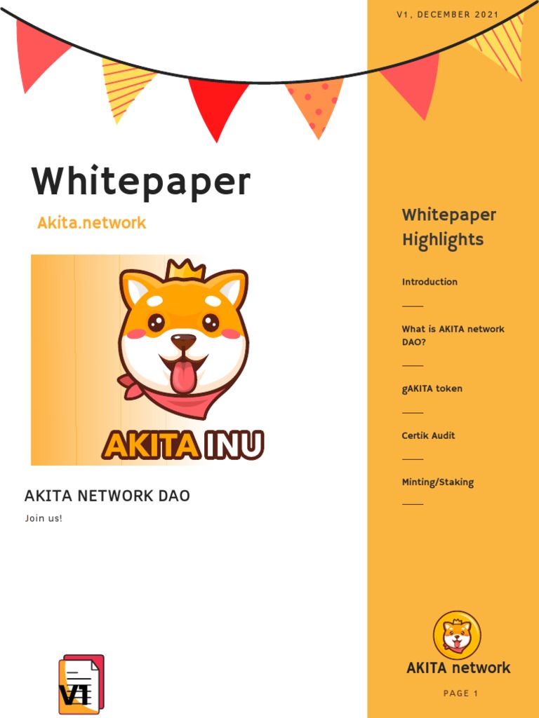 AKITA Network DAO Whitepaper | PDF | Cryptocurrency | Bonds (Finance)