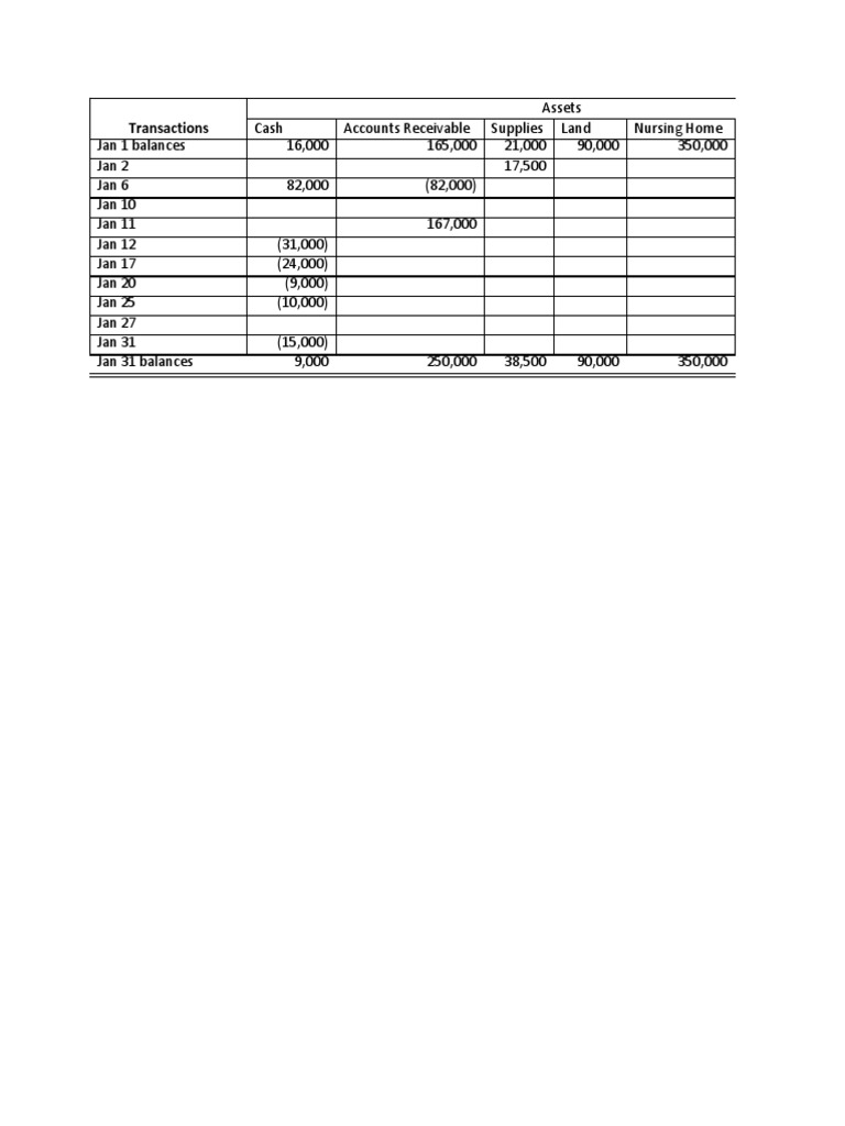 Nursing Home Financial Transactions Summary | PDF