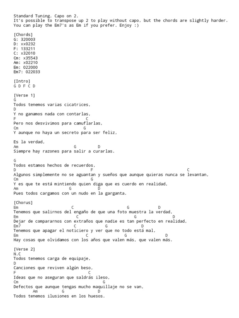 Acordes y letra de 