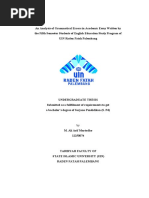 An Analysis of Grammatical Errors in Academic Essay Written by The Fifth Semester Students of English Education Study Program of UIN Raden Fatah Palembang