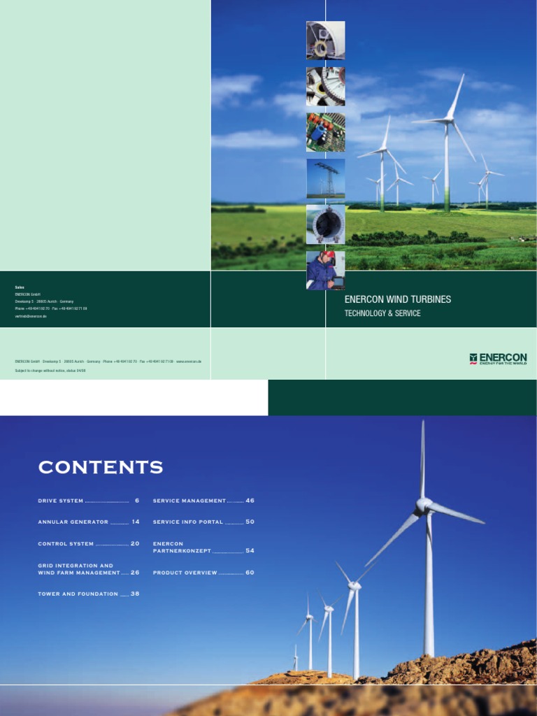 ENERCON Wind Turbine Technology Overview | PDF | Wind Power ...