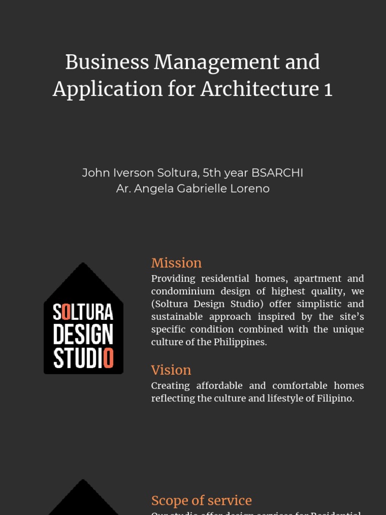 Business Management And Application For Architecture 1 Pdf