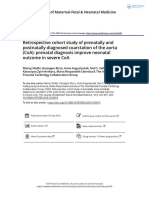 Retrospective Cohort Study of Prenatally and Postnatally Diagnosed Coarctation of The Aorta CoA Prenatal Diagnosis Improve Neonatal Outcome in Severe