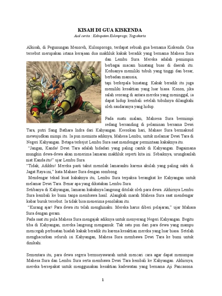 Pertarungan Subali di Gua Kiskenda | PDF
