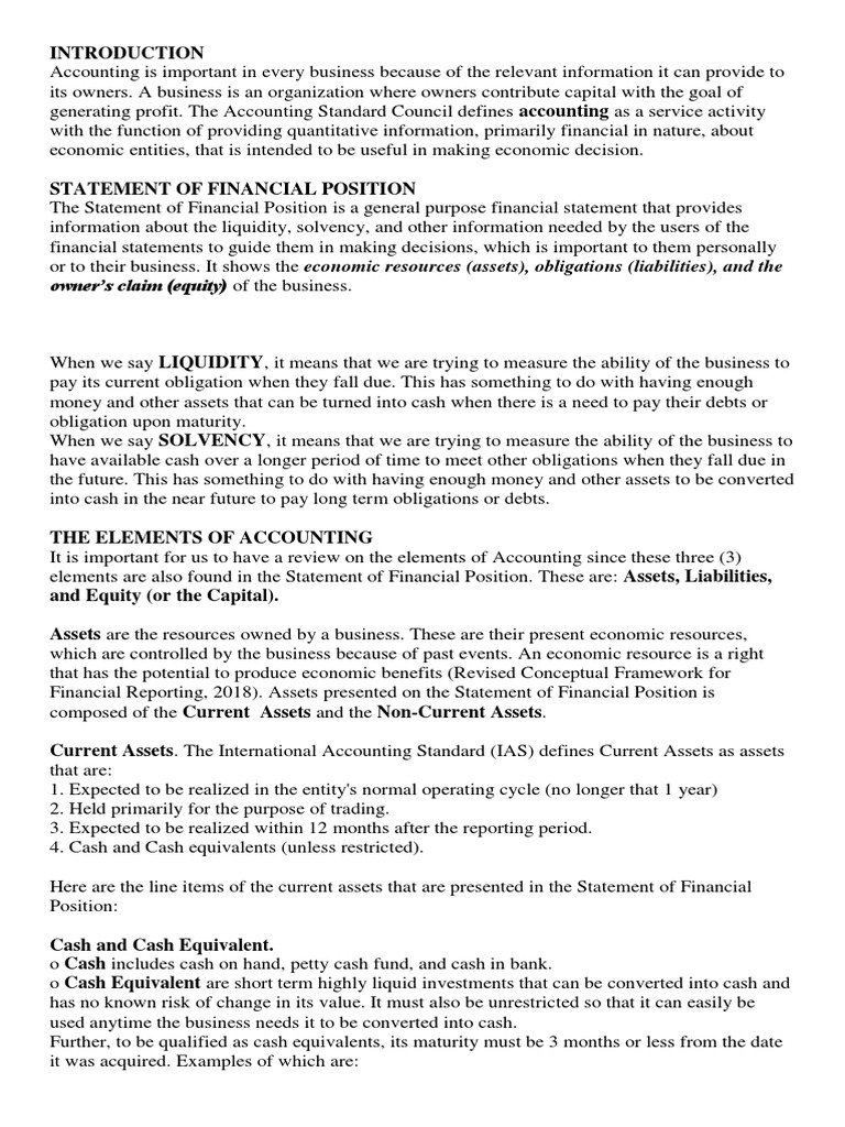 How Businesses Measure Liquidity and Solvency | PDF | Balance Sheet ...