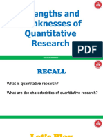 Strengths and Weaknesses of Quantitative Research