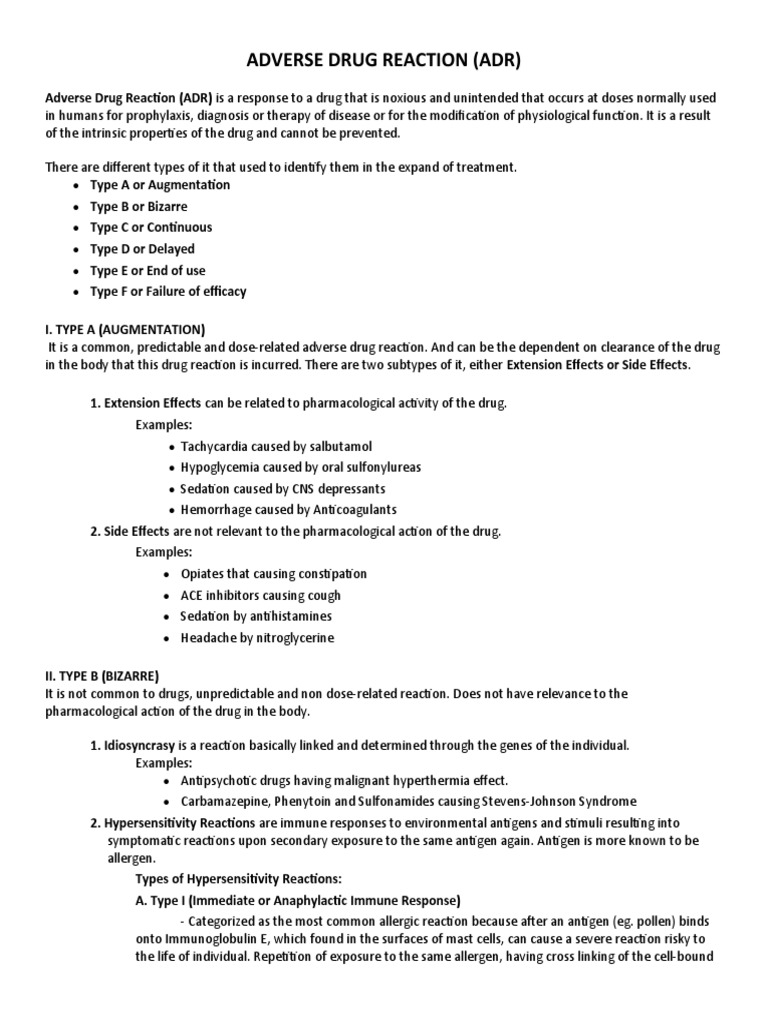 Adverse Drug Reaction | PDF | Antibody | Substance Dependence