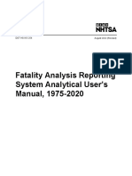 Fatality Analysis Reporting System (FARS) Analytical User¿s Manual, 1975-2020